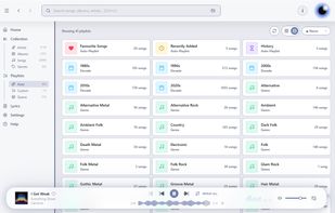 Playlists that build themselves.
Create smart playlists from your own rules, or drop into auto playlists already built around decades, genres, and BPM — always up to date as your library grows.