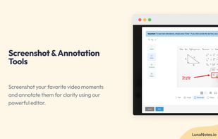 Users can take screenshots of the video and annotate them with text, arrows, and shapes. The annotation toolbar allows users to add visual notes and comments directly onto the screenshots for more detailed and contextual notes.