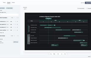 Create complex program roadmaps in minutes—automatically structured, clearly visualized, and always presentation-ready.