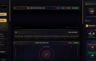 Upload screen with the 24-stage mastering chain and free A/B preview.
