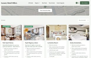 Hotel listing page