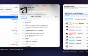 Lyrics Manager and the panel that shows why a song got the lyrics it did, with every candidate scored