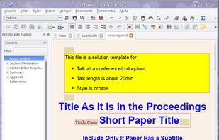 Template for Beamer a short presentation