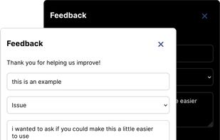 the web client feedback UI. compatible React, Svelte, Vue, Angular