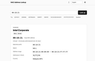 Screenshot showing the main function of the application.