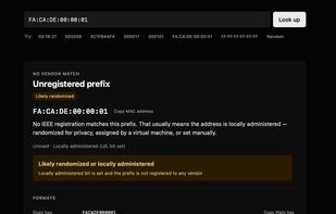 Mac Address Lookup Tool screenshot 1