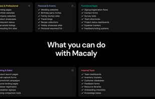 Different types of projects you can create across various categories.