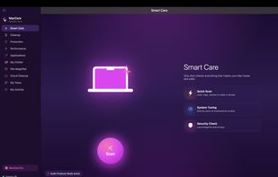 Smart Care dashboard with one-click scan button and Audio Producer Mode