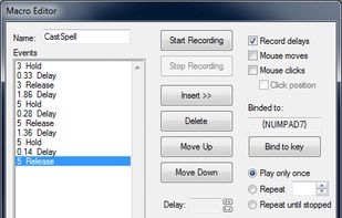 Fully functional editor to record or customize a macro.