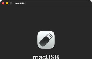 macUSB start screen with the app’s main tagline, The all-in-one bootable USB creator for Mac