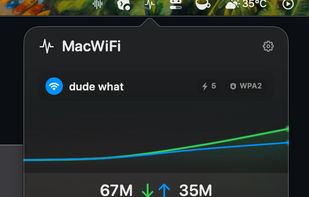 Running a connection quality test from the menu bar