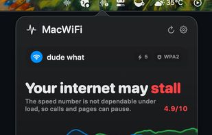 Connection verdict with per-activity quality for calls, streaming, and browsing