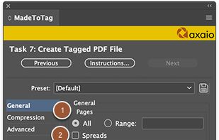 Export to PDFD/UA conforming accessible PDF form within InDesing