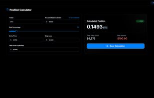 Calculator: Position size calculator for planning risk before entering a trade.