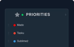 Taku priorities.