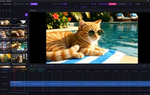 Beat detection timeline showing downbeat, strong, medium, and weak markers with color-coded beat indicators across the full song.