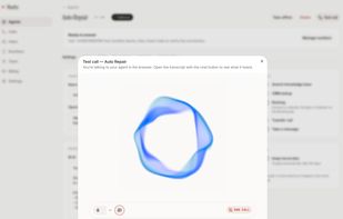 All voice agents can be tested in the browser before going live.