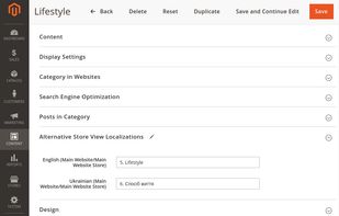 Alternate Tags for Blog Category Page
