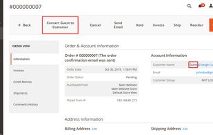 Magento 2 Convert Guest to Customer Extension screenshot 3