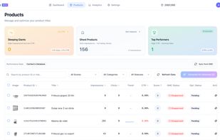 Merchant center product feed optimization