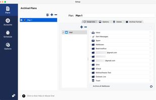 Select mailboxes for archiving for email client or IMAP account.