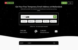 Homepage of Mail On Deck