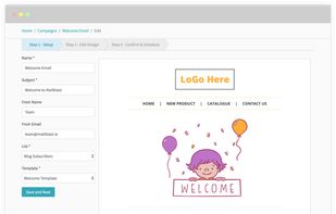 Create, test and schedule campaigns using an easy to use wizard.