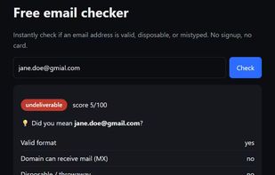 Free email checker and response example