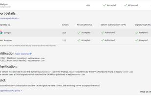 The report analyzer shows you why an email was accepted or rejected by the receiver.