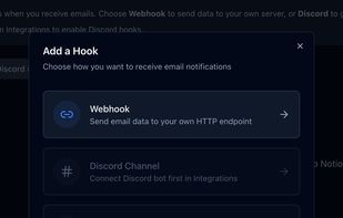 Add a delivery hook for incoming emails