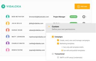 Work as a team with Mailjet by inviting your team members to your accounts and defining each person’s role to increase productivity and ensure brand consistency.