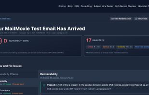 Comprehensive Deliverability Audit: MailMoxie identifies critical technical failures, serious risks, and moderate improvements with a prioritized fix list for your email infrastructure.