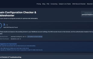 Infrastructure Troubleshooter: A deep-dive look at your SPF, DKIM, DMARC, and BIMI records with specific suggestions to upgrade your security and sender authority.
