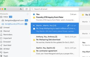 Clean design with integrated search and swipe gestures