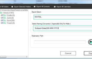 Provides Naming Convention for saving PST emails.