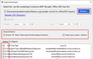 Impersonate Export for multiple Lotus Notes Mailboxes to Office 365 Migration