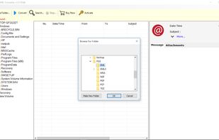 Select the folder that contain eml files.