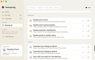 Clean Mode: lock the keyboard and trackpad so you can wipe your Mac without typing gibberish on Mainspring.