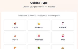 Select Cuisine type.