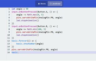 JavaScript Editor - When they are ready, students can move to a full-featured JavaScript editor 