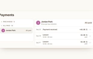 Tutor payment tracker: see who has paid and who owes you.