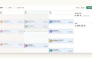 Tutor scheduling software: one-to-one and group lessons, every week or every 2 weeks.