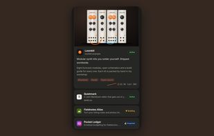 Stack template on mobile: one column of projects with status and revenue
