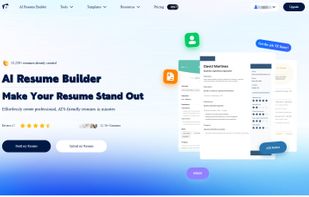 Interface of ai resume builder