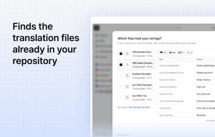 Finds the translation files already in your repository