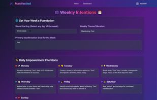 Manifestied Weekly Intentions