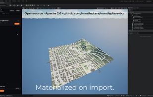 Native import into Unreal Engine: terrain, imagery, buildings, and lots more land as editable assets.