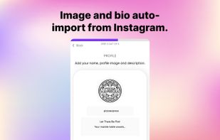 Your image and bio will be auto-imported from Instagram.