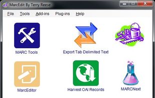 MarcEdit tools selection screen