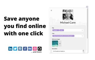 Browser extension to enable 1-click saving of profiles.